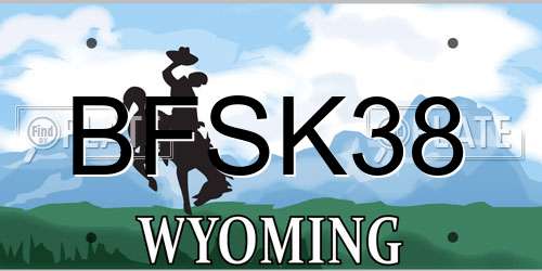 BFSK38 Wyoming License Plate