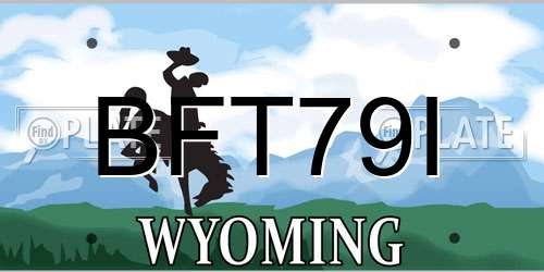 BFT79I Wyoming License Plate