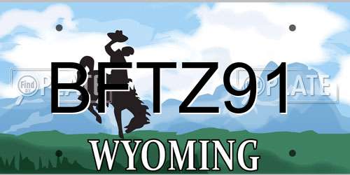 BFTZ91 Wyoming License Plate