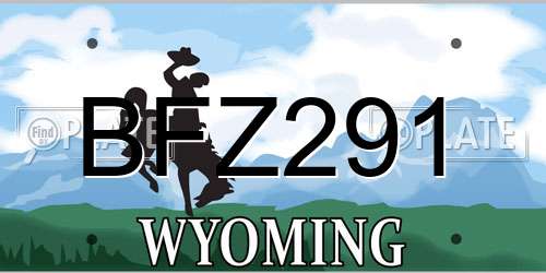 BFZ291 Wyoming License Plate