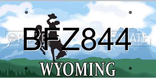 BFZ844 Wyoming License Plate