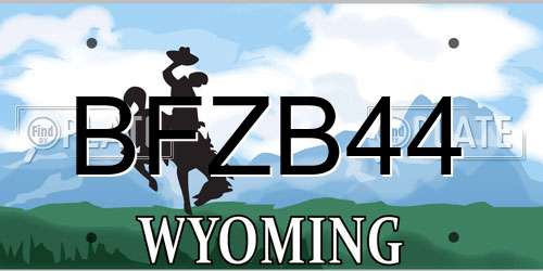 BFZB44 Wyoming License Plate