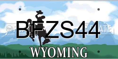 BFZS44 Wyoming License Plate