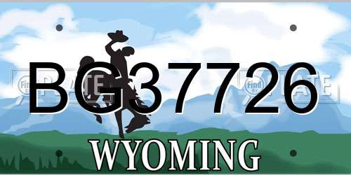BG37726 Wyoming License Plate