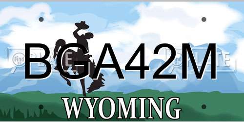 BGA42M Wyoming License Plate