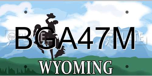 BGA47M Wyoming License Plate