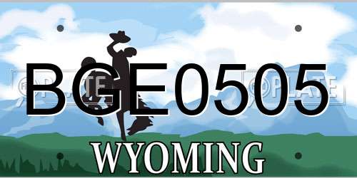 BGE0505 Wyoming License Plate