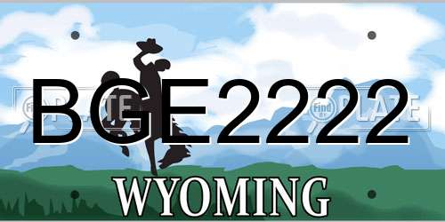 BGE2222 Wyoming License Plate