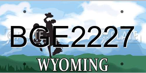 BGE2227 Wyoming License Plate