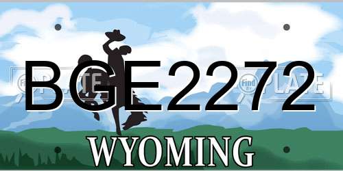 BGE2272 Wyoming License Plate