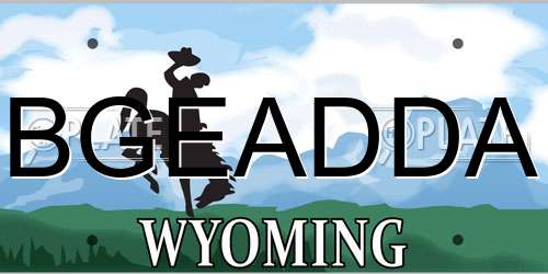 BGEADDA Wyoming License Plate