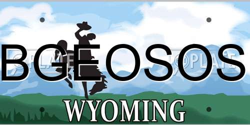 BGEOSOS Wyoming License Plate