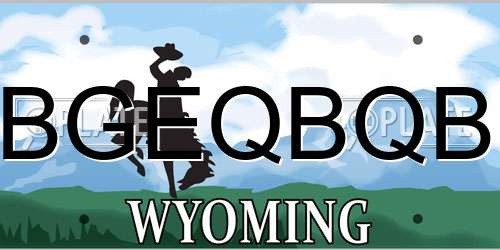 BGEQBQB Wyoming License Plate
