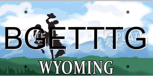 BGETTTG Wyoming License Plate