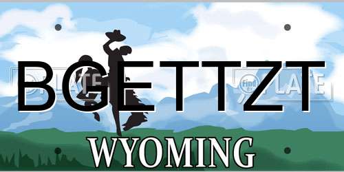 BGETTZT Wyoming License Plate
