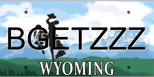BGETZZZ Wyoming License Plate