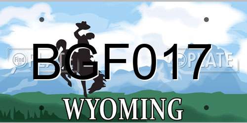 BGF017 Wyoming License Plate
