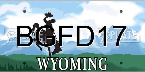 BGFD17 Wyoming License Plate