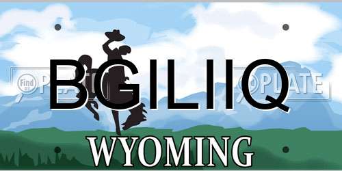 BGILIIQ Wyoming License Plate