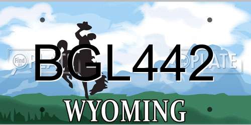BGL442 Wyoming License Plate