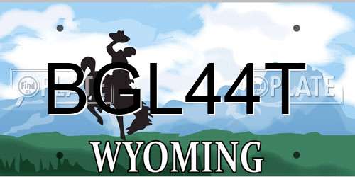 BGL44T Wyoming License Plate