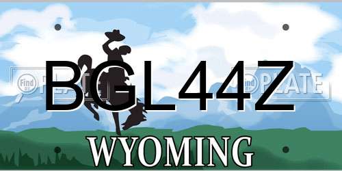 BGL44Z Wyoming License Plate