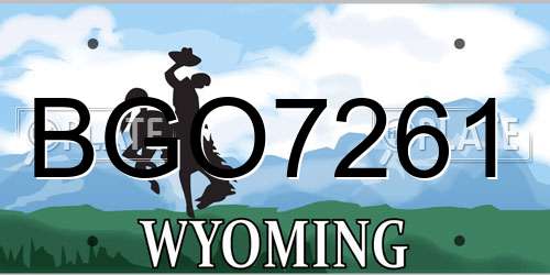BGO7261 Wyoming License Plate