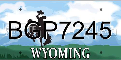 BGP7245 Wyoming License Plate