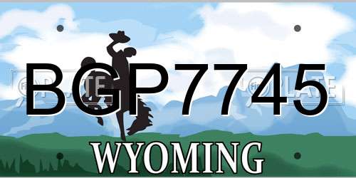 BGP7745 Wyoming License Plate