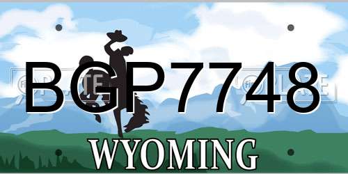 BGP7748 Wyoming License Plate