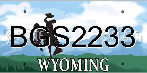 BGS2233 Wyoming License Plate