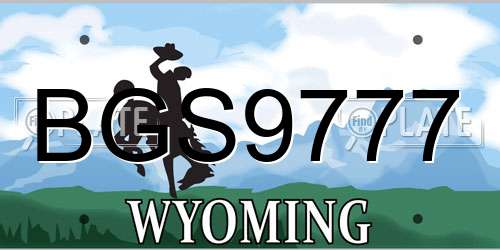 BGS9777 Wyoming License Plate
