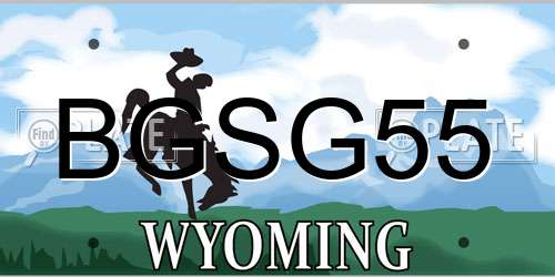 BGSG55 Wyoming License Plate