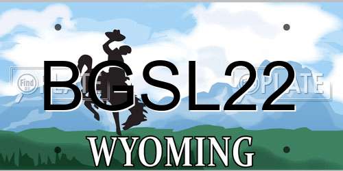 BGSL22 Wyoming License Plate