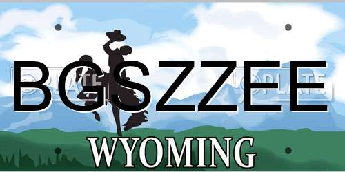 BGSZZEE Wyoming License Plate
