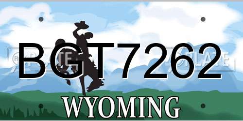 BGT7262 Wyoming License Plate