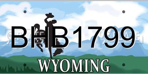 BHB1799 Wyoming License Plate