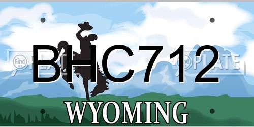 BHC712 Wyoming License Plate