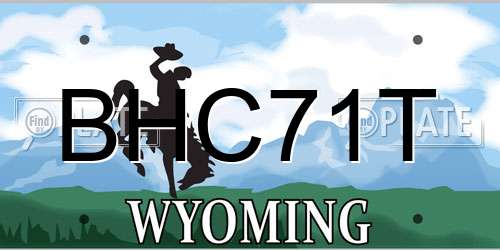 BHC71T Wyoming License Plate