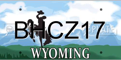 BHCZ17 Wyoming License Plate