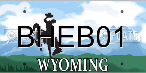 BHEB01 Wyoming License Plate