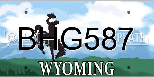 BHG587 Wyoming License Plate