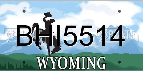 BHI5514 Wyoming License Plate