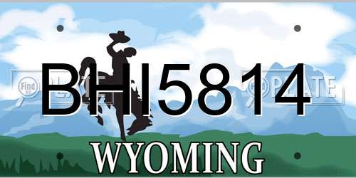 BHI5814 Wyoming License Plate