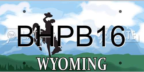 BHPB16 Wyoming License Plate