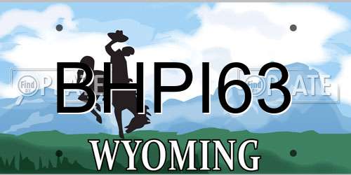 BHPI63 Wyoming License Plate