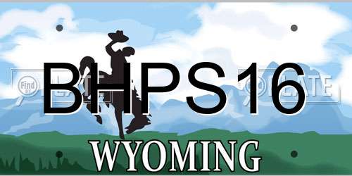 BHPS16 Wyoming License Plate