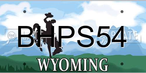 BHPS54 Wyoming License Plate