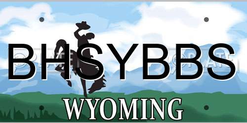 BHSYBBS Wyoming License Plate