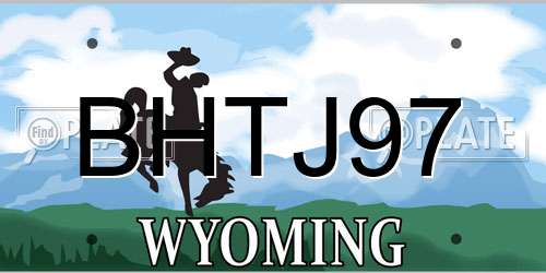 BHTJ97 Wyoming License Plate